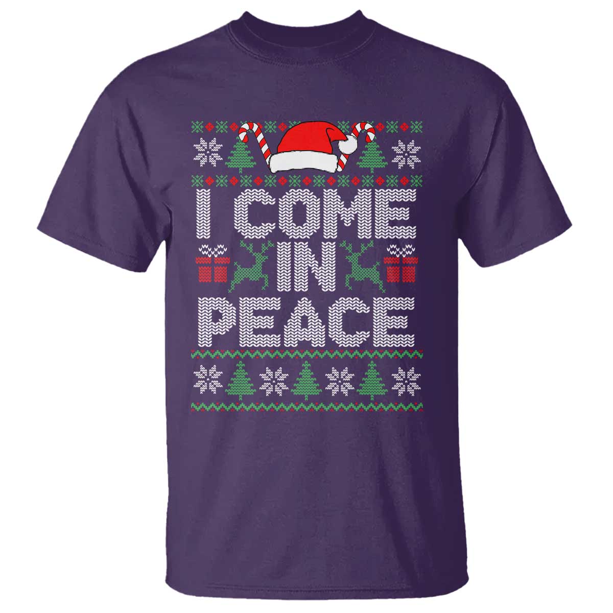 I Come In Peace Funny Christmas Matching Couple T Shirt Offensive Adult Humor Festive Holiday TS02 Purple Print Your Wear