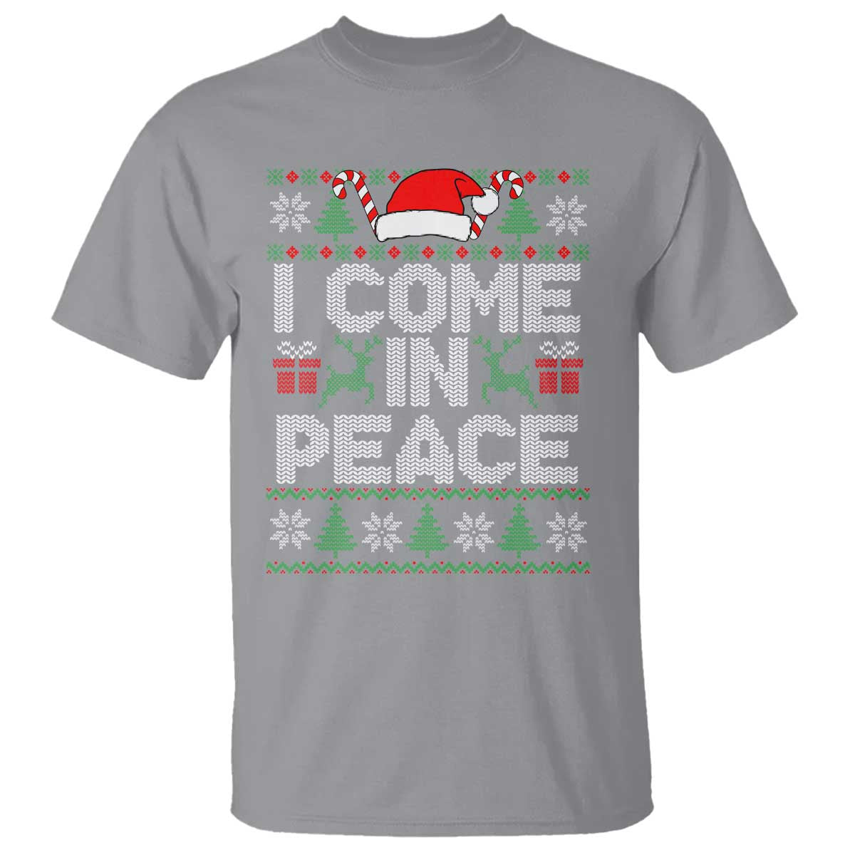 I Come In Peace Funny Christmas Matching Couple T Shirt Offensive Adult Humor Festive Holiday TS02 Sport Gray Print Your Wear