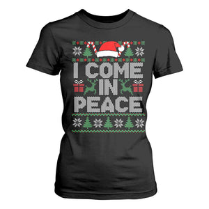 I Come In Peace Funny Christmas Matching Couple T Shirt For Women Offensive Adult Humor Festive Holiday TS02 Black Print Your Wear