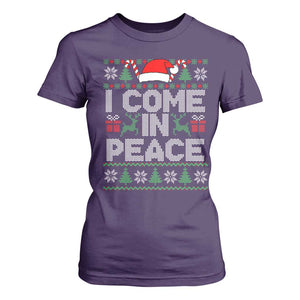 I Come In Peace Funny Christmas Matching Couple T Shirt For Women Offensive Adult Humor Festive Holiday TS02 Purple Print Your Wear