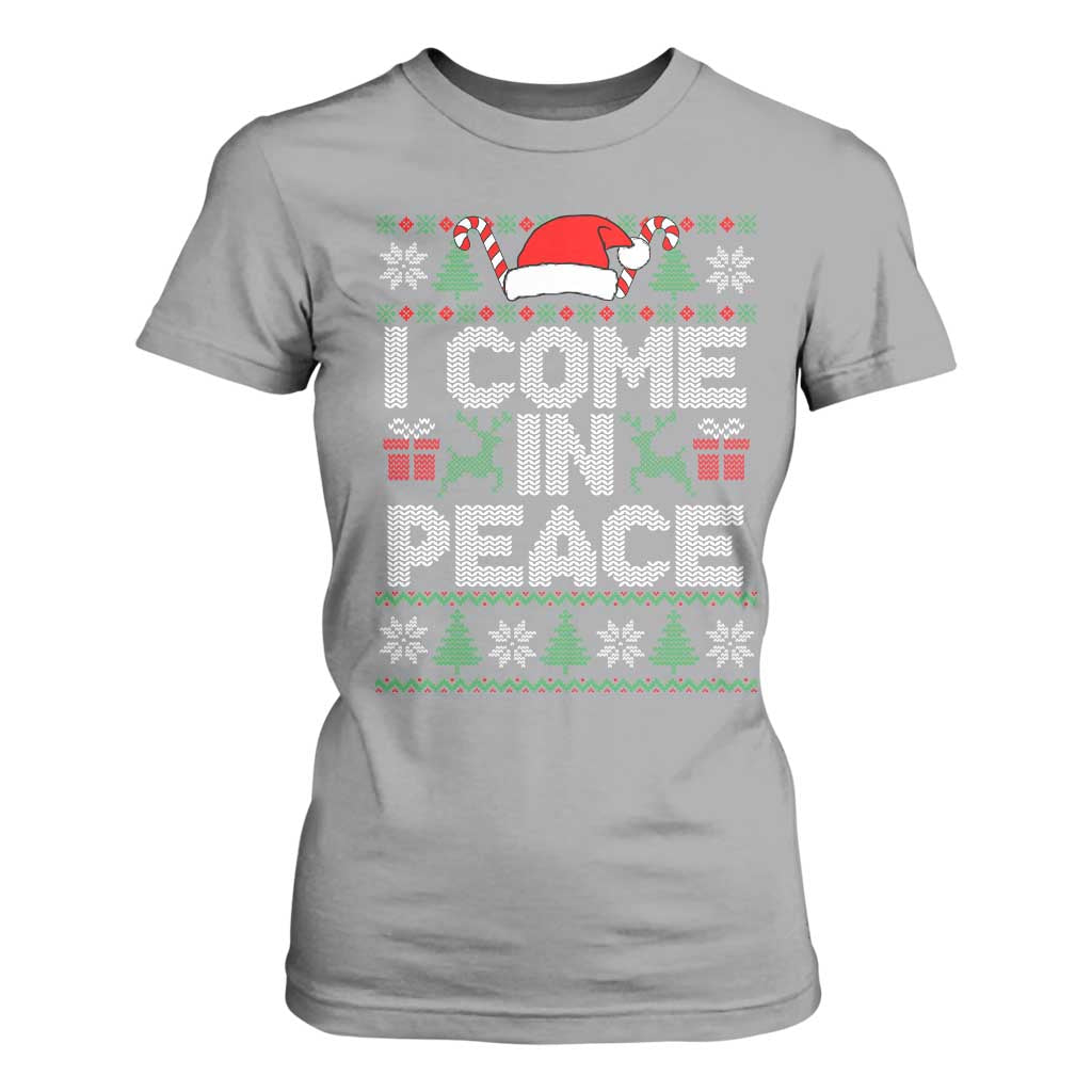 I Come In Peace Funny Christmas Matching Couple T Shirt For Women Offensive Adult Humor Festive Holiday TS02 Sport Gray Print Your Wear