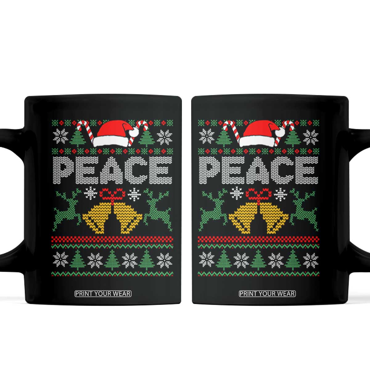 I am Peace Funny Christmas Matching Couple Coffee Mug Offensive Adult Humor Festive Holiday TS02 Black Print Your Wear