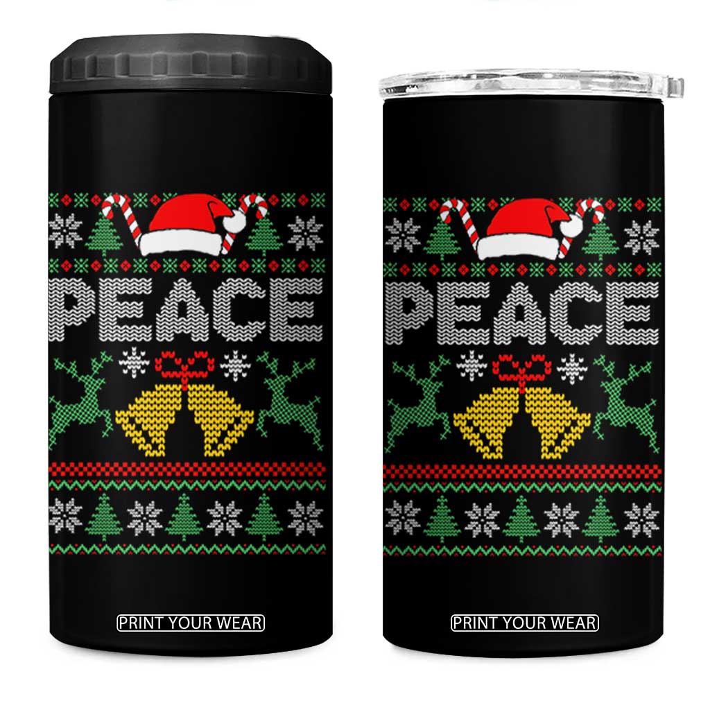 I am Peace Funny Christmas Matching Couple 4 in 1 Can Cooler Tumbler Offensive Adult Humor Festive Holiday TS02 One Size: 16 oz Black Print Your Wear