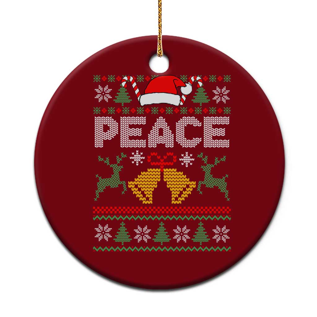 I am Peace Funny Christmas Matching Couple Ceramic Ornament Offensive Adult Humor Festive Holiday TS02 1pc Red Print Your Wear