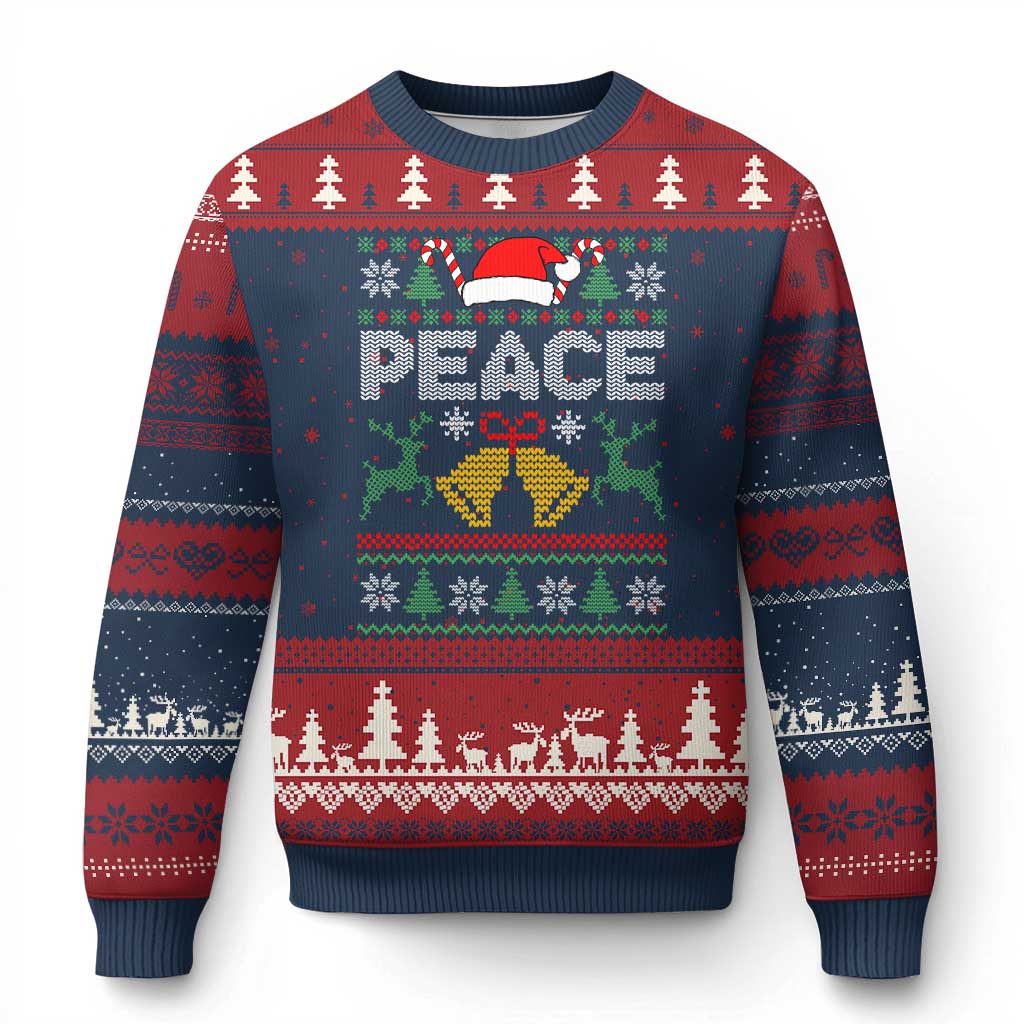I am Peace Funny Xmas Matching Couple Ugly Christmas Sweater Offensive Adult Humor Festive Holiday TS02 Navy Red Print Your Wear