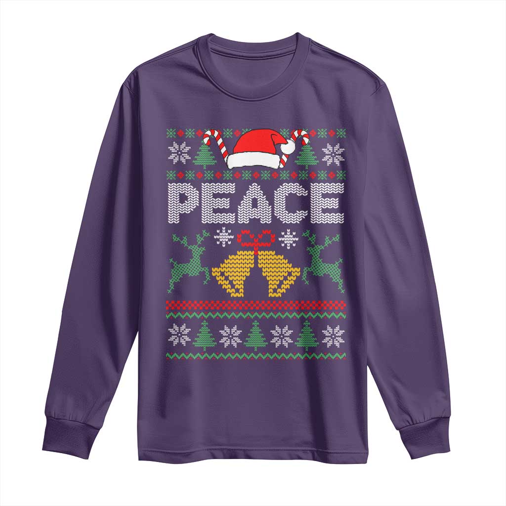 I am Peace Funny Christmas Matching Couple Long Sleeve Shirt Offensive Adult Humor Festive Holiday TS02 Purple Print Your Wear