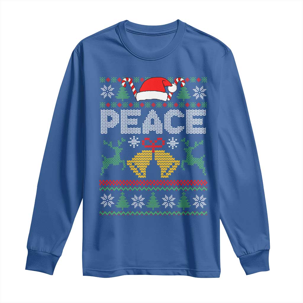 I am Peace Funny Christmas Matching Couple Long Sleeve Shirt Offensive Adult Humor Festive Holiday TS02 Royal Blue Print Your Wear