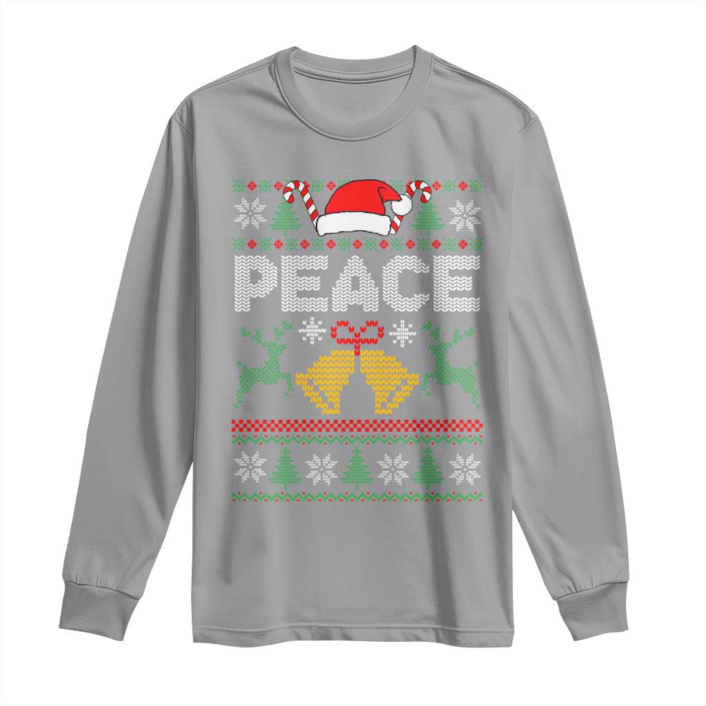 I am Peace Funny Christmas Matching Couple Long Sleeve Shirt Offensive Adult Humor Festive Holiday TS02 Sport Gray Print Your Wear