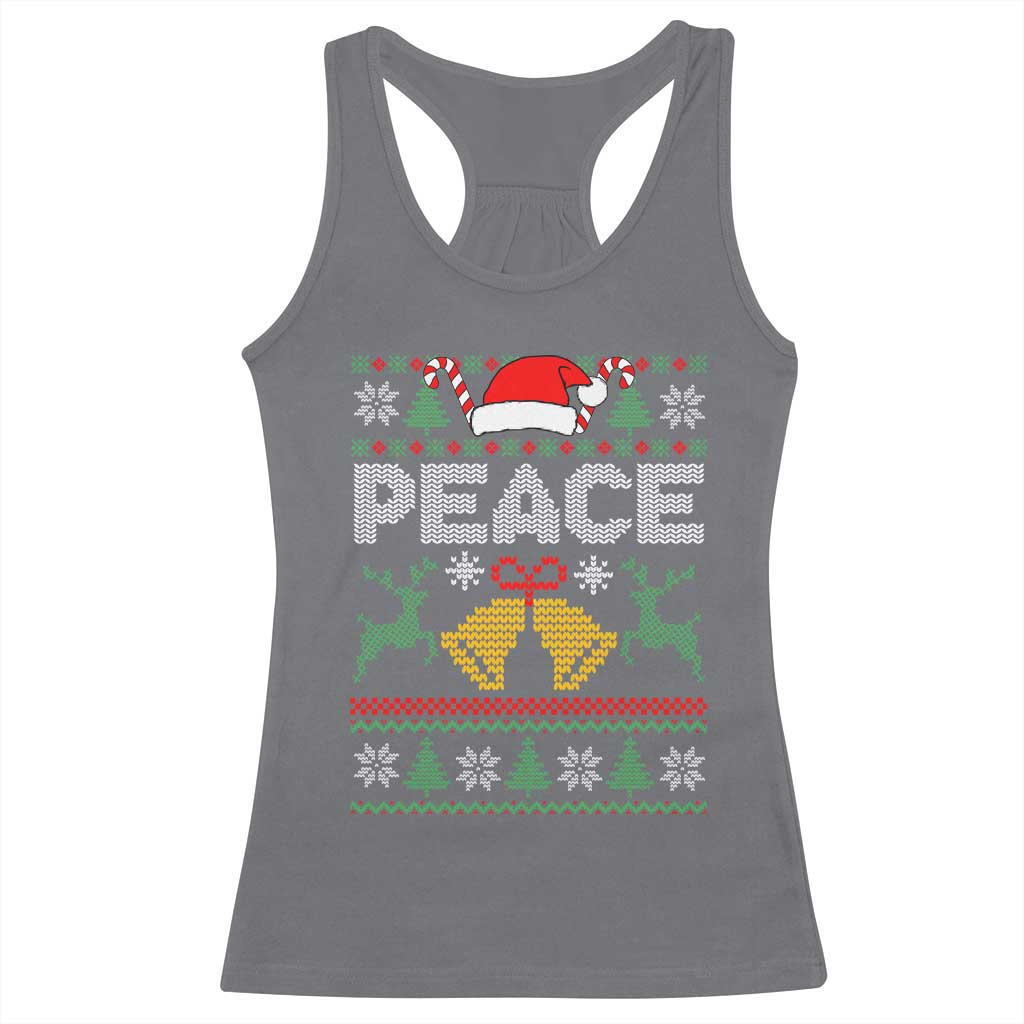 I am Peace Funny Christmas Matching Couple Racerback Tank Top Offensive Adult Humor Festive Holiday TS02 Charcoal Print Your Wear