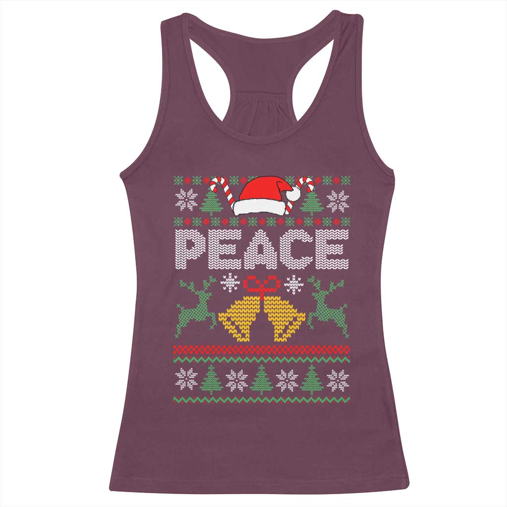 I am Peace Funny Christmas Matching Couple Racerback Tank Top Offensive Adult Humor Festive Holiday TS02 Maroon Print Your Wear