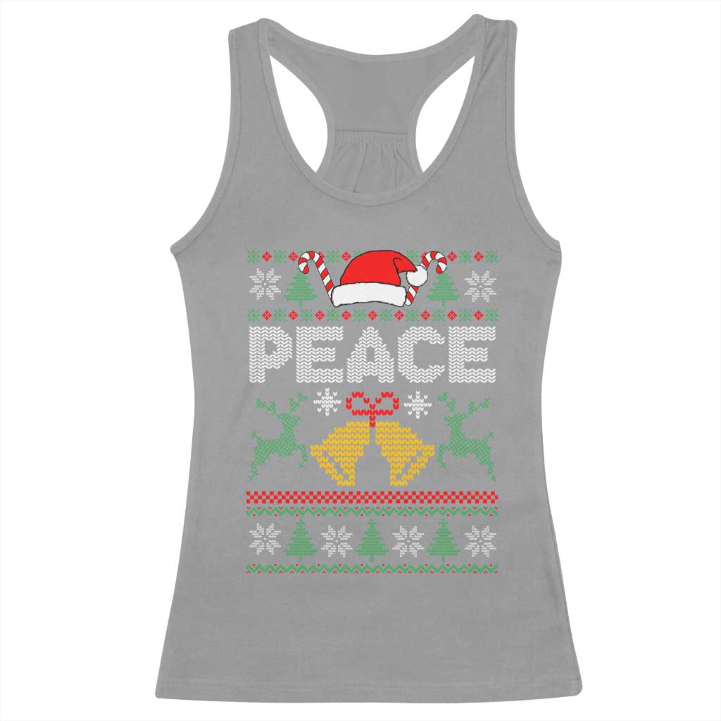I am Peace Funny Christmas Matching Couple Racerback Tank Top Offensive Adult Humor Festive Holiday TS02 Sport Gray Print Your Wear