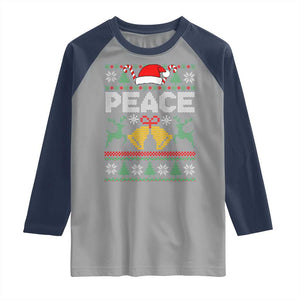 I am Peace Funny Christmas Matching Couple Raglan Shirt Offensive Adult Humor Festive Holiday TS02 Sport Gray Navy Print Your Wear