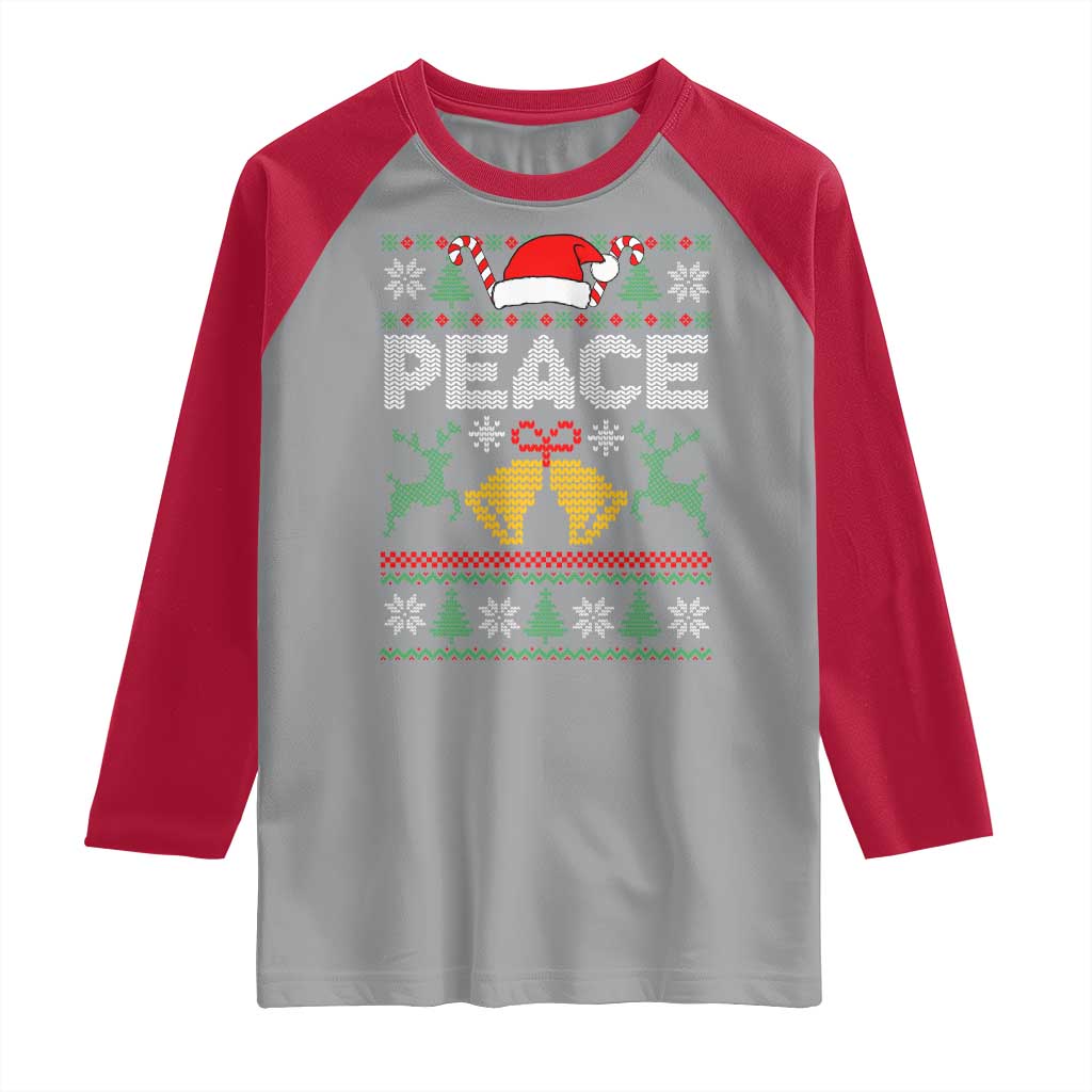 I am Peace Funny Christmas Matching Couple Raglan Shirt Offensive Adult Humor Festive Holiday TS02 Sport Gray Red Print Your Wear