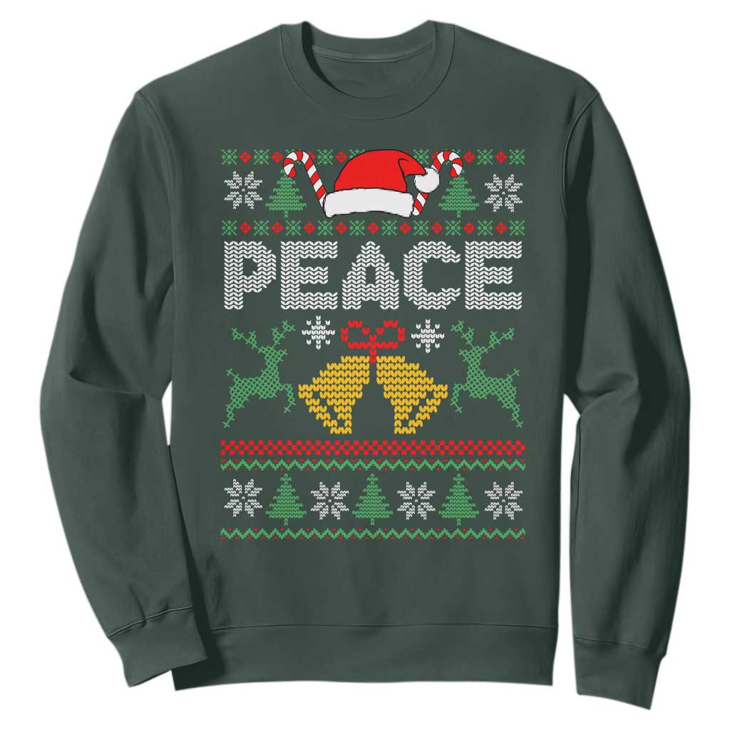 I am Peace Funny Christmas Matching Couple Sweatshirt Offensive Adult Humor Festive Holiday TS02 Dark Forest Green Print Your Wear