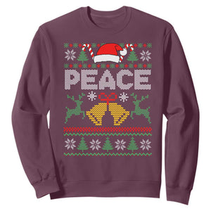 I am Peace Funny Christmas Matching Couple Sweatshirt Offensive Adult Humor Festive Holiday TS02 Maroon Print Your Wear