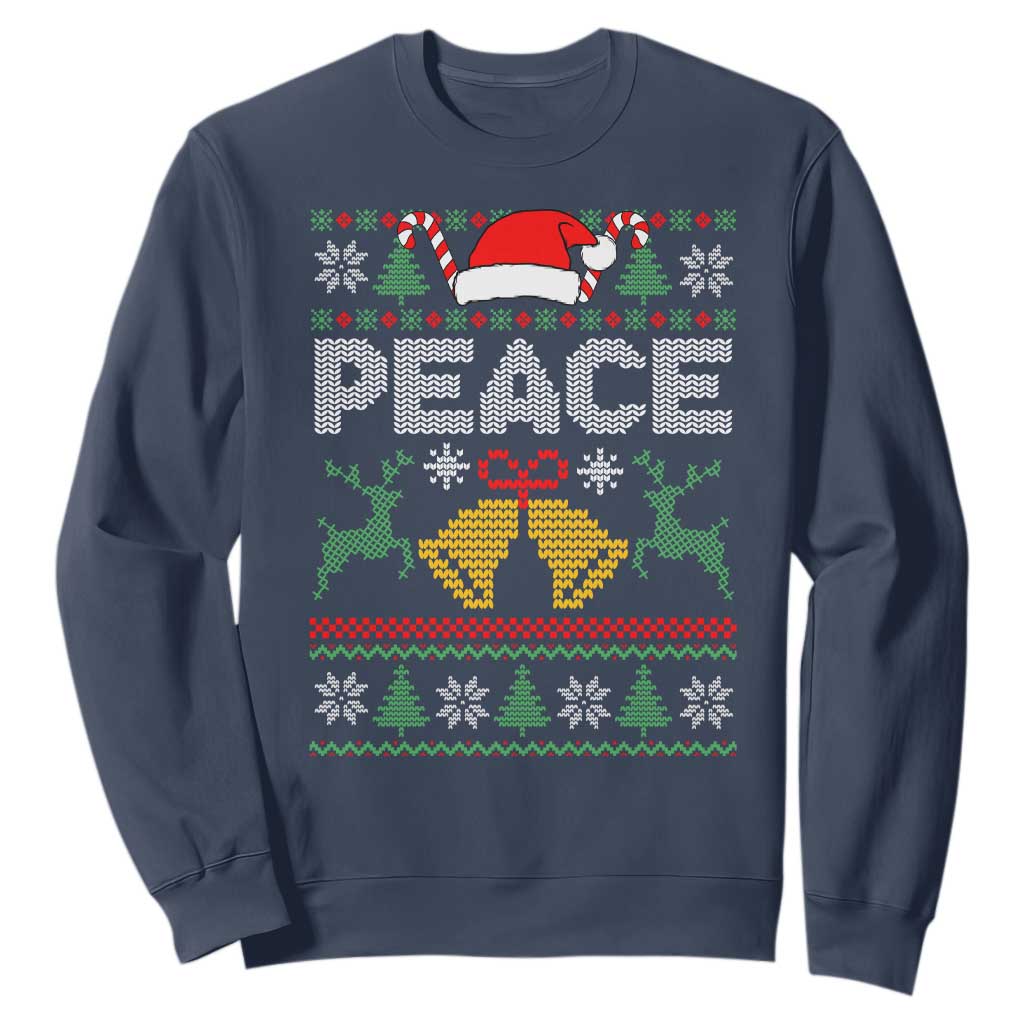 I am Peace Funny Christmas Matching Couple Sweatshirt Offensive Adult Humor Festive Holiday TS02 Navy Print Your Wear