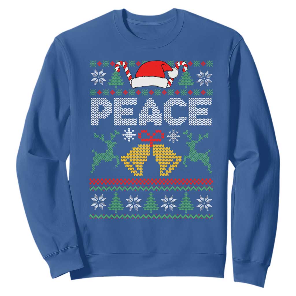 I am Peace Funny Christmas Matching Couple Sweatshirt Offensive Adult Humor Festive Holiday TS02 Royal Blue Print Your Wear