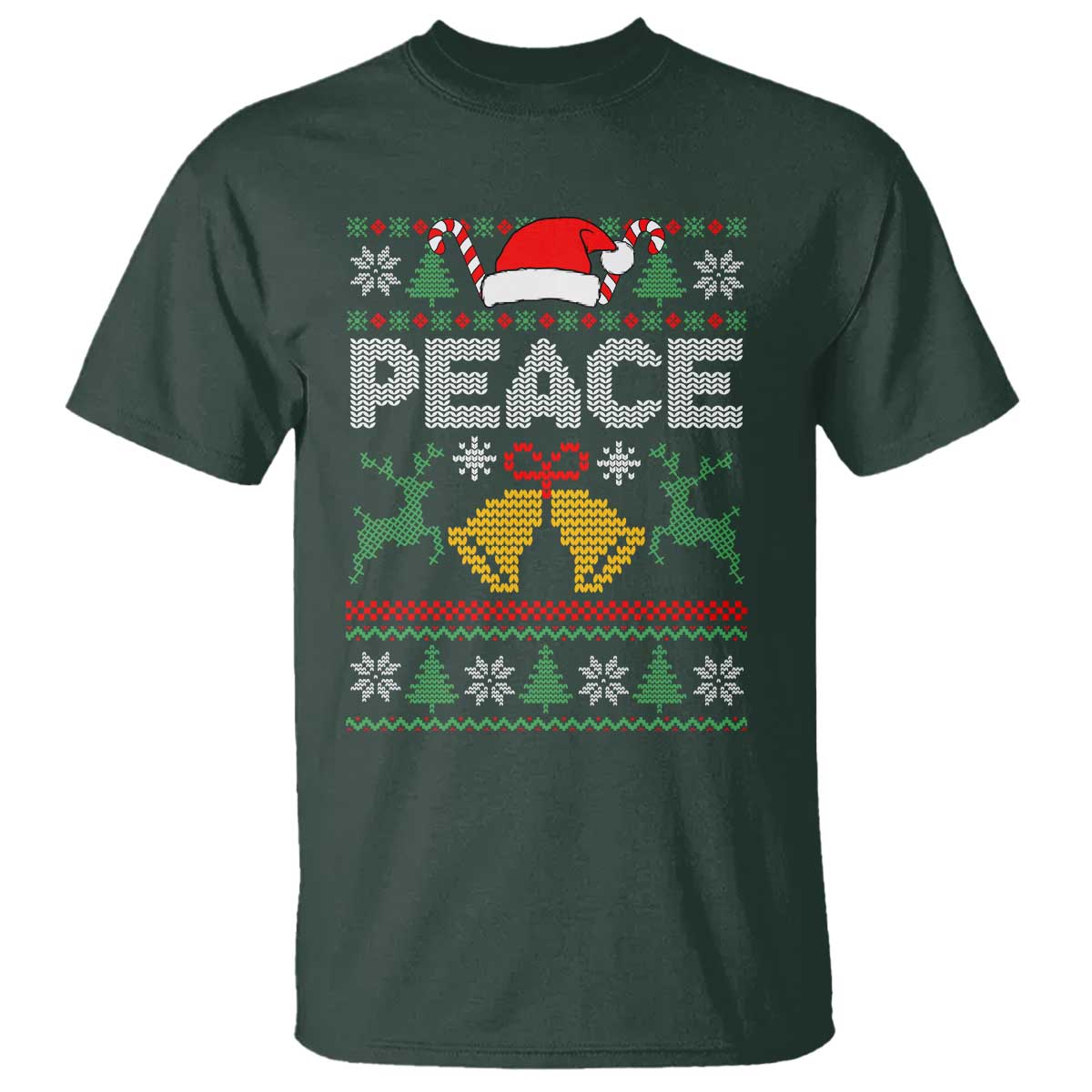 I am Peace Funny Christmas Matching Couple T Shirt Offensive Adult Humor Festive Holiday TS02 Dark Forest Green Print Your Wear