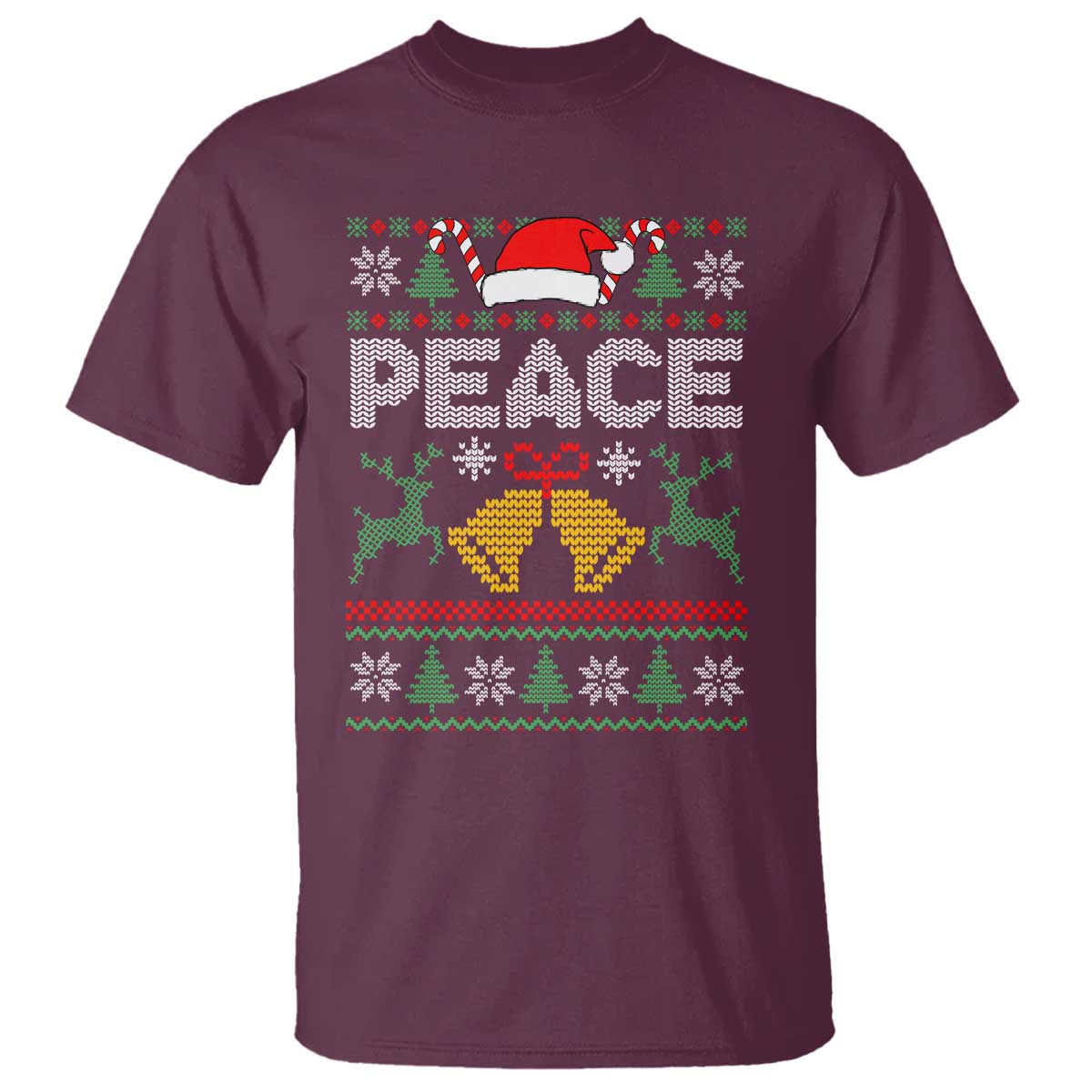 I am Peace Funny Christmas Matching Couple T Shirt Offensive Adult Humor Festive Holiday TS02 Maroon Print Your Wear