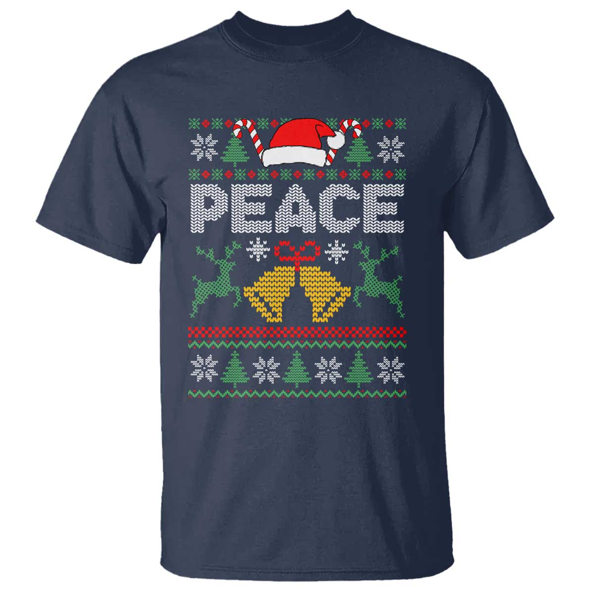I am Peace Funny Christmas Matching Couple T Shirt Offensive Adult Humor Festive Holiday TS02 Navy Print Your Wear
