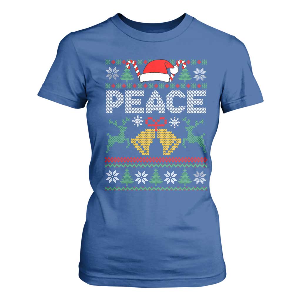 I am Peace Funny Christmas Matching Couple T Shirt For Women Offensive Adult Humor Festive Holiday TS02 Royal Blue Print Your Wear