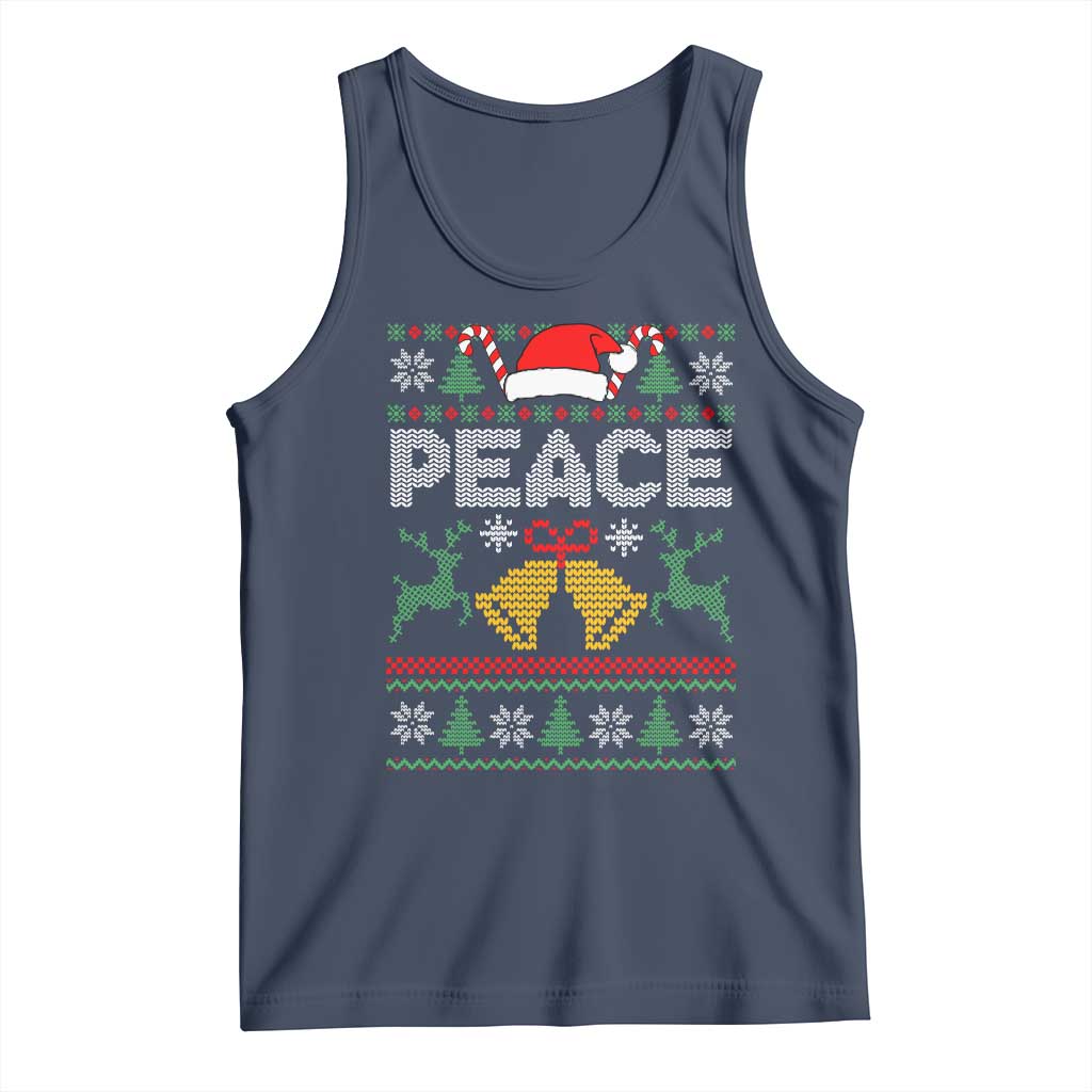 I am Peace Funny Christmas Matching Couple Tank Top Offensive Adult Humor Festive Holiday TS02 Navy Print Your Wear
