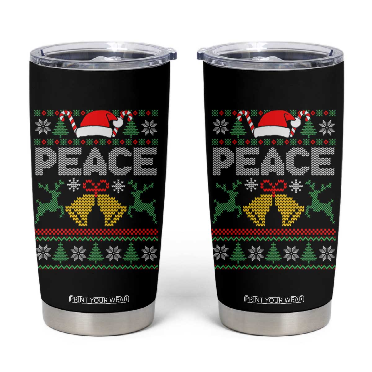 I am Peace Funny Christmas Matching Couple Tumbler Cup Offensive Adult Humor Festive Holiday TS02 Black Print Your Wear