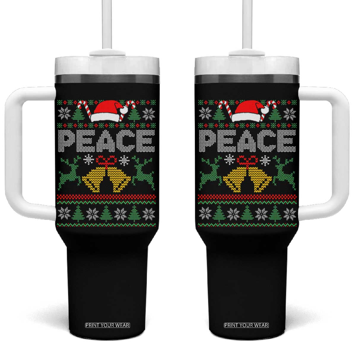 I am Peace Funny Christmas Matching Couple Tumbler With Handle Offensive Adult Humor Festive Holiday TS02 One Size: 40 oz Black Print Your Wear