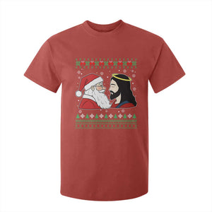 Funny Christmas Santa and Jesus T Shirt For Kid Most Wonderful Time Christian Holiday Gag Gift TS02 Red Print Your Wear