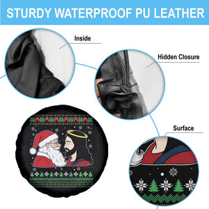 Funny Christmas Santa and Jesus Spare Tire Cover Most Wonderful Time Christian Holiday Gag Gift TS02 Print Your Wear