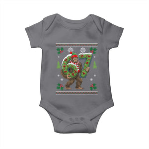 67 Meme Christmas Bigfoot Baby Onesie Funny Six Seven Wreath Sasquatch Holiday Gag Gift TS02 Charcoal Print Your Wear