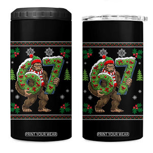 67 Meme Christmas Bigfoot 4 in 1 Can Cooler Tumbler Funny Six Seven Wreath Sasquatch Holiday Gag Gift TS02 One Size: 16 oz Black Print Your Wear