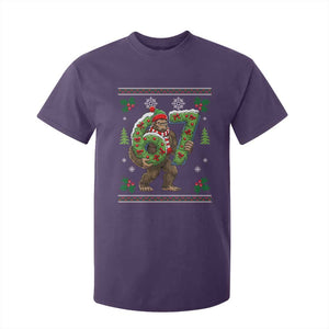 67 Meme Christmas Bigfoot T Shirt For Kid Funny Six Seven Wreath Sasquatch Holiday Gag Gift TS02 Purple Print Your Wear