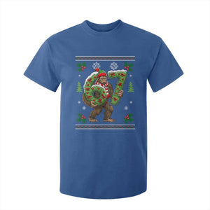 67 Meme Christmas Bigfoot T Shirt For Kid Funny Six Seven Wreath Sasquatch Holiday Gag Gift TS02 Royal Blue Print Your Wear