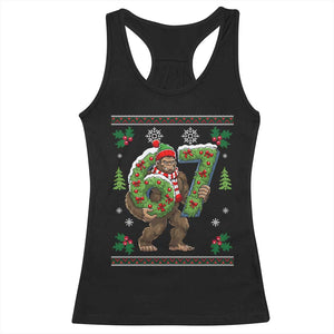 67 Meme Christmas Bigfoot Racerback Tank Top Funny Six Seven Wreath Sasquatch Holiday Gag Gift TS02 Black Print Your Wear
