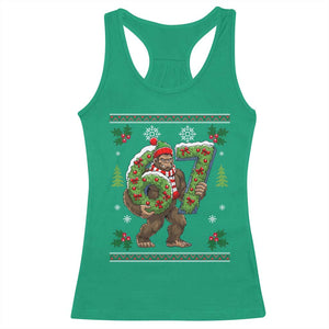 67 Meme Christmas Bigfoot Racerback Tank Top Funny Six Seven Wreath Sasquatch Holiday Gag Gift TS02 Irish Green Print Your Wear