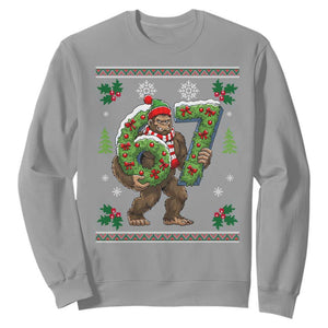 67 Meme Christmas Bigfoot Sweatshirt Funny Six Seven Wreath Sasquatch Holiday Gag Gift TS02 Sport Gray Print Your Wear