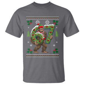 67 Meme Christmas Bigfoot T Shirt Funny Six Seven Wreath Sasquatch Holiday Gag Gift TS02 Charcoal Print Your Wear