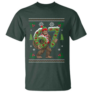67 Meme Christmas Bigfoot T Shirt Funny Six Seven Wreath Sasquatch Holiday Gag Gift TS02 Dark Forest Green Print Your Wear