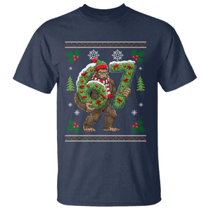 67 Meme Christmas Bigfoot T Shirt Funny Six Seven Wreath Sasquatch Holiday Gag Gift TS02 Navy Print Your Wear