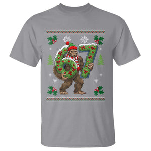 67 Meme Christmas Bigfoot T Shirt Funny Six Seven Wreath Sasquatch Holiday Gag Gift TS02 Sport Gray Print Your Wear