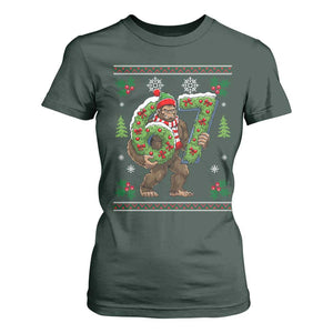 67 Meme Christmas Bigfoot T Shirt For Women Funny Six Seven Wreath Sasquatch Holiday Gag Gift TS02 Dark Forest Green Print Your Wear