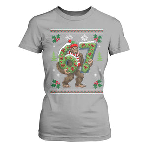 67 Meme Christmas Bigfoot T Shirt For Women Funny Six Seven Wreath Sasquatch Holiday Gag Gift TS02 Sport Gray Print Your Wear