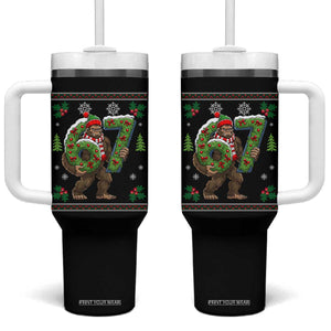 67 Meme Christmas Bigfoot Tumbler With Handle Funny Six Seven Wreath Sasquatch Holiday Gag Gift TS02 One Size: 40 oz Black Print Your Wear