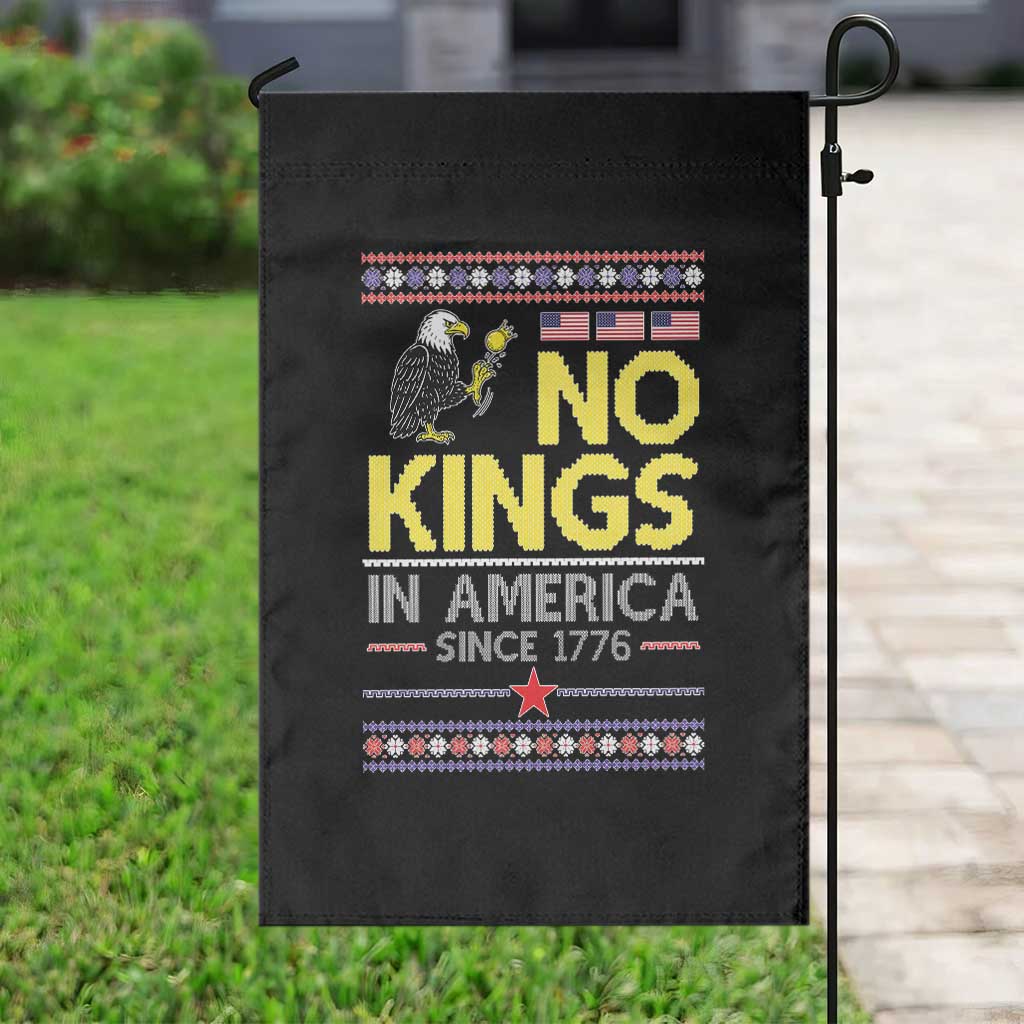 Funny Patriotic Christmas No Kings in America Garden Flag Since 1776 Bald Eagle Ugly Sweater TS02 Print Your Wear