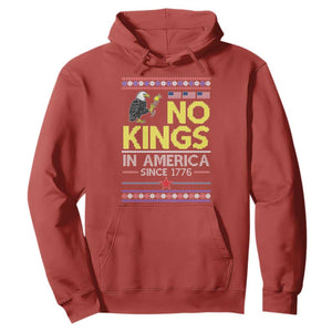 Funny Patriotic Christmas No Kings in America Hoodie Since 1776 Bald Eagle Ugly Sweater TS02 Red Print Your Wear