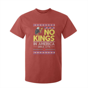 Funny Patriotic Christmas No Kings in America T Shirt For Kid Since 1776 Bald Eagle Ugly Sweater TS02 Red Print Your Wear
