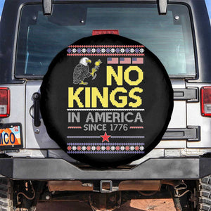 Funny Patriotic Christmas No Kings in America Spare Tire Cover Since 1776 Bald Eagle Ugly Sweater TS02 No hole Black Print Your Wear