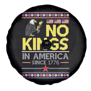 Funny Patriotic Christmas No Kings in America Spare Tire Cover Since 1776 Bald Eagle Ugly Sweater TS02 Print Your Wear