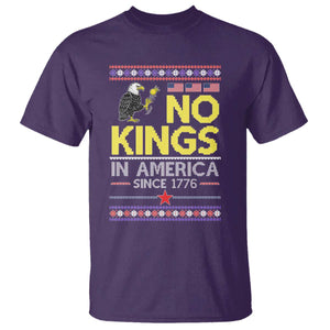 Funny Patriotic Christmas No Kings in America T Shirt Since 1776 Bald Eagle Ugly Sweater TS02 Purple Print Your Wear
